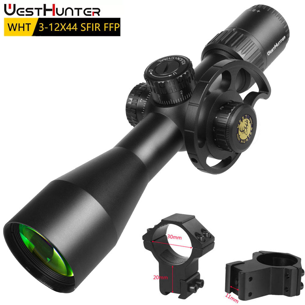 Mira telescópica compacta de primer plano focal WESTHUNTER WHT 3-12X44 SFIR FFP