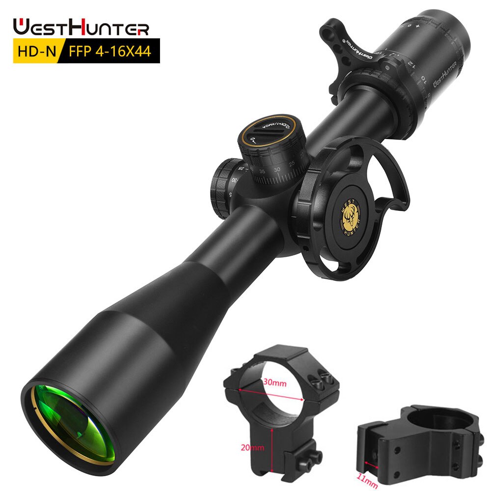 Mira telescópica WestHunter HD-N 4-16X44 FFP de primer plano focal