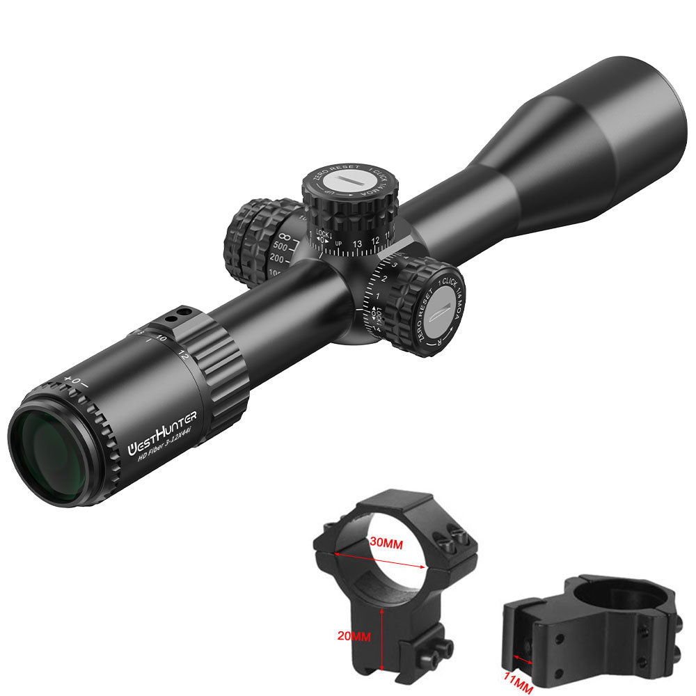 HD Fiber 3-12X44 IR SFP Scope | Fiber Dot Reticle | Second Focal Plane
