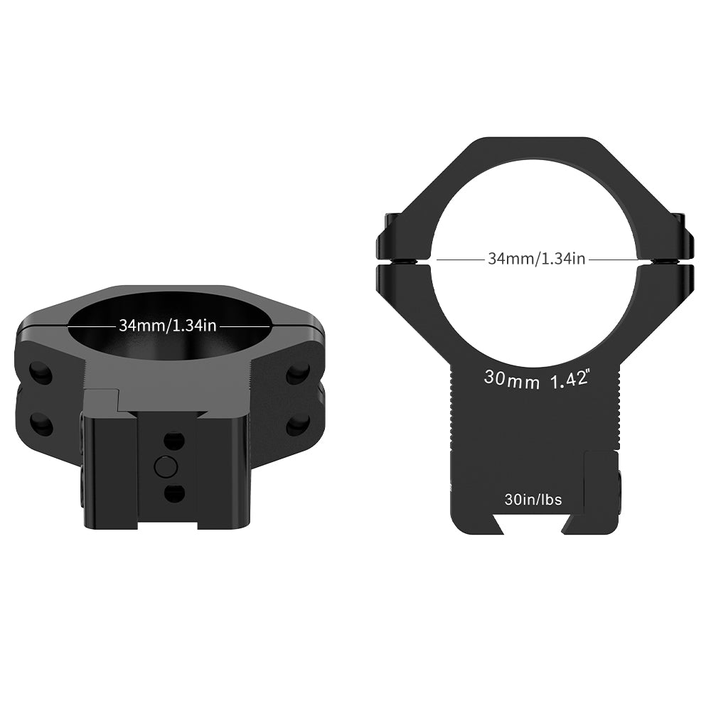 30MM / 34MM Black High Profile Dovetail Rings
