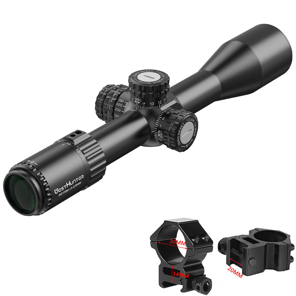 HD Fiber 3-12X44 IR SFP Scope | Fiber Dot Reticle | Second Focal Plane