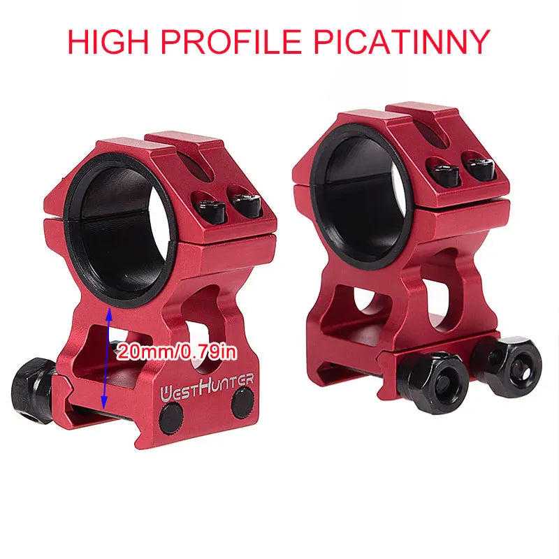 HIGH PROFILE PICATINNY SCOPE RINGS | 30MM 25.4MM