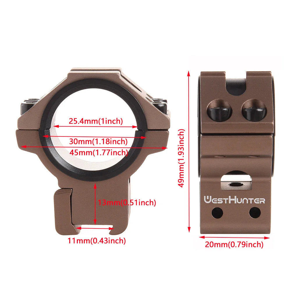 LOW PROFILE DOVETAIL RINGS (25.4MM/30MM)