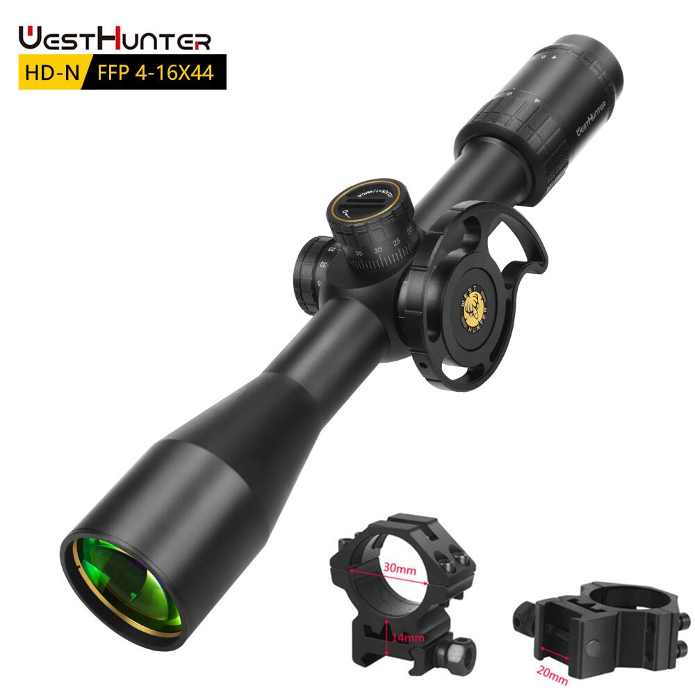 Mira telescópica WestHunter HD-N 4-16X44 FFP de primer plano focal 