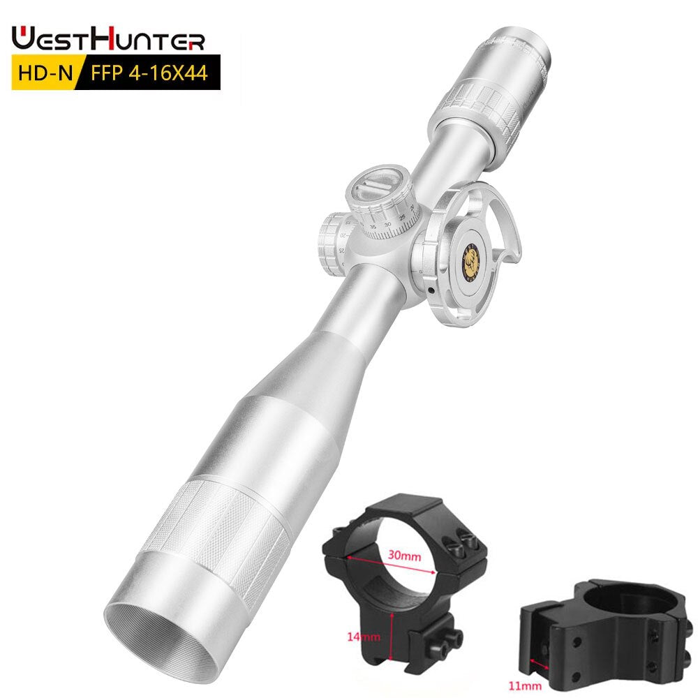 Mira telescópica de primer plano focal Silver WestHunter HD-N 4-16X44 FFP 