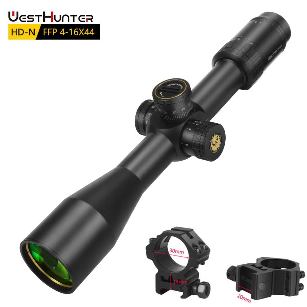 Mira telescópica WestHunter HD-N 4-16X44 FFP de primer plano focal 