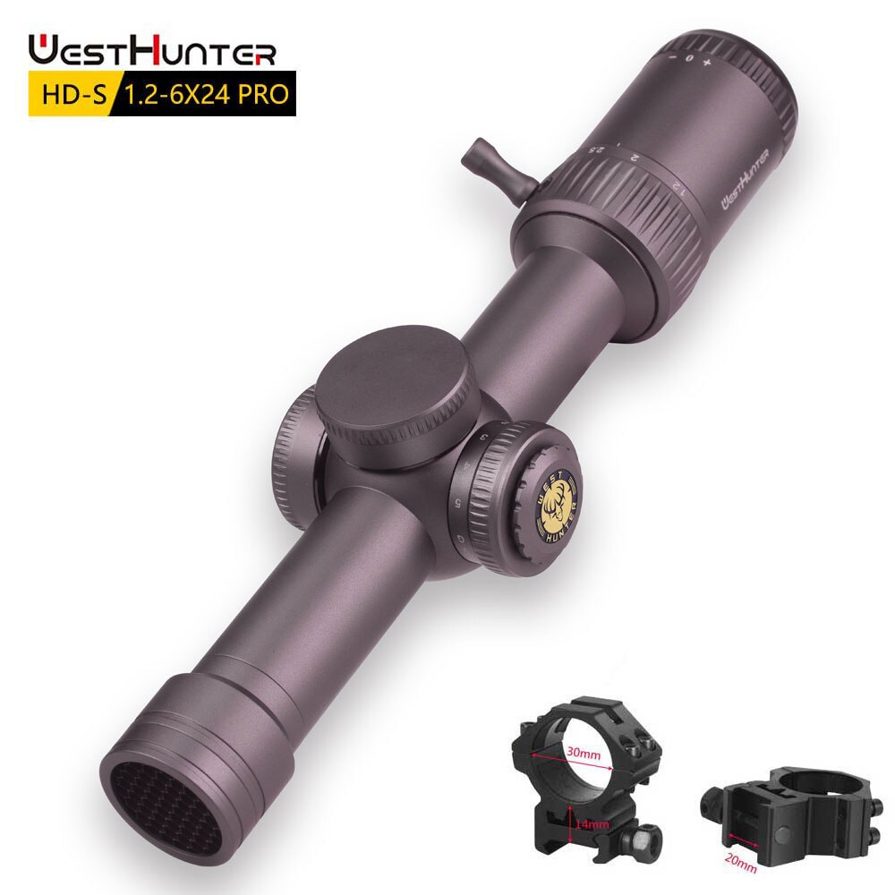 Mira telescópica WestHunter HD-S 1.2-6X24 IR Pro Compact SFP 