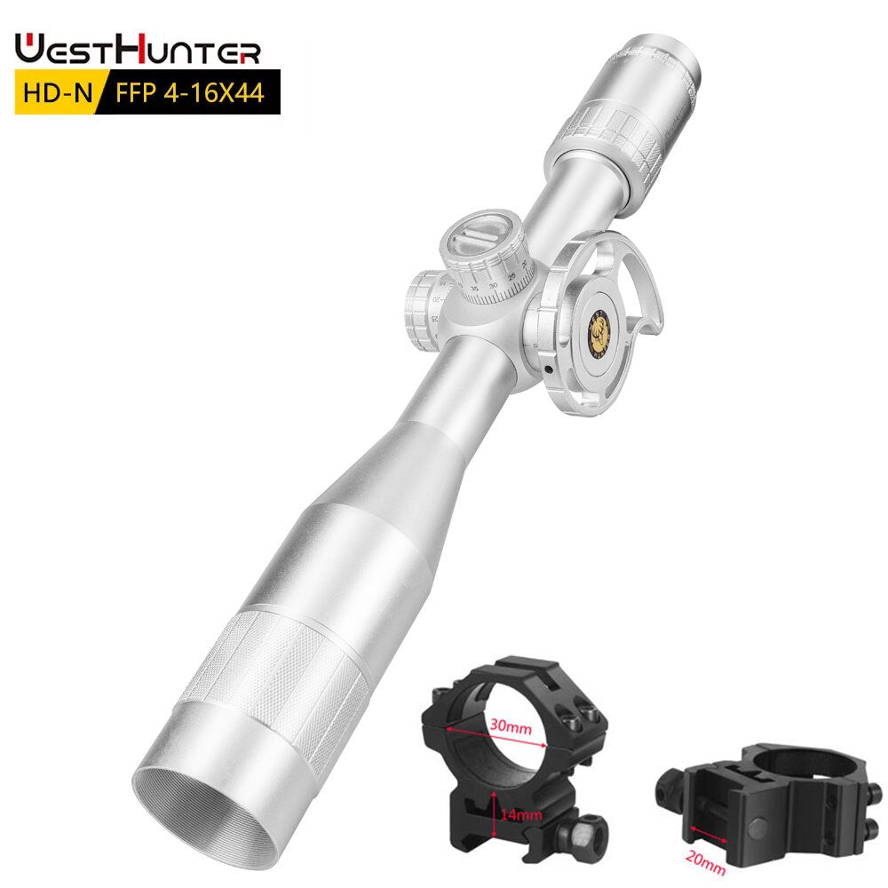 Mira telescópica de primer plano focal Silver WestHunter HD-N 4-16X44 FFP 
