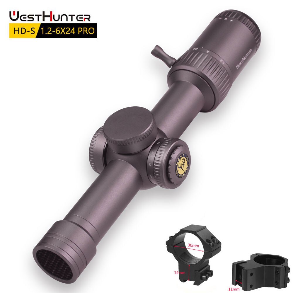 Mira telescópica WestHunter HD-S 1.2-6X24 IR Pro Compact SFP 