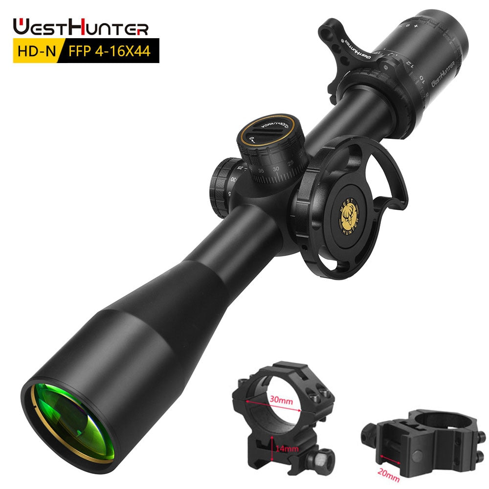 Mira telescópica WestHunter HD-N 4-16X44 FFP de primer plano focal 