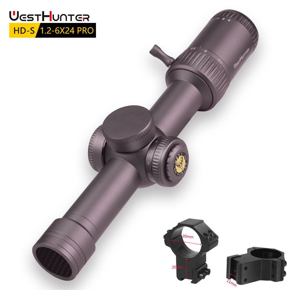 Mira telescópica WestHunter HD-S 1.2-6X24 IR Pro Compact SFP 