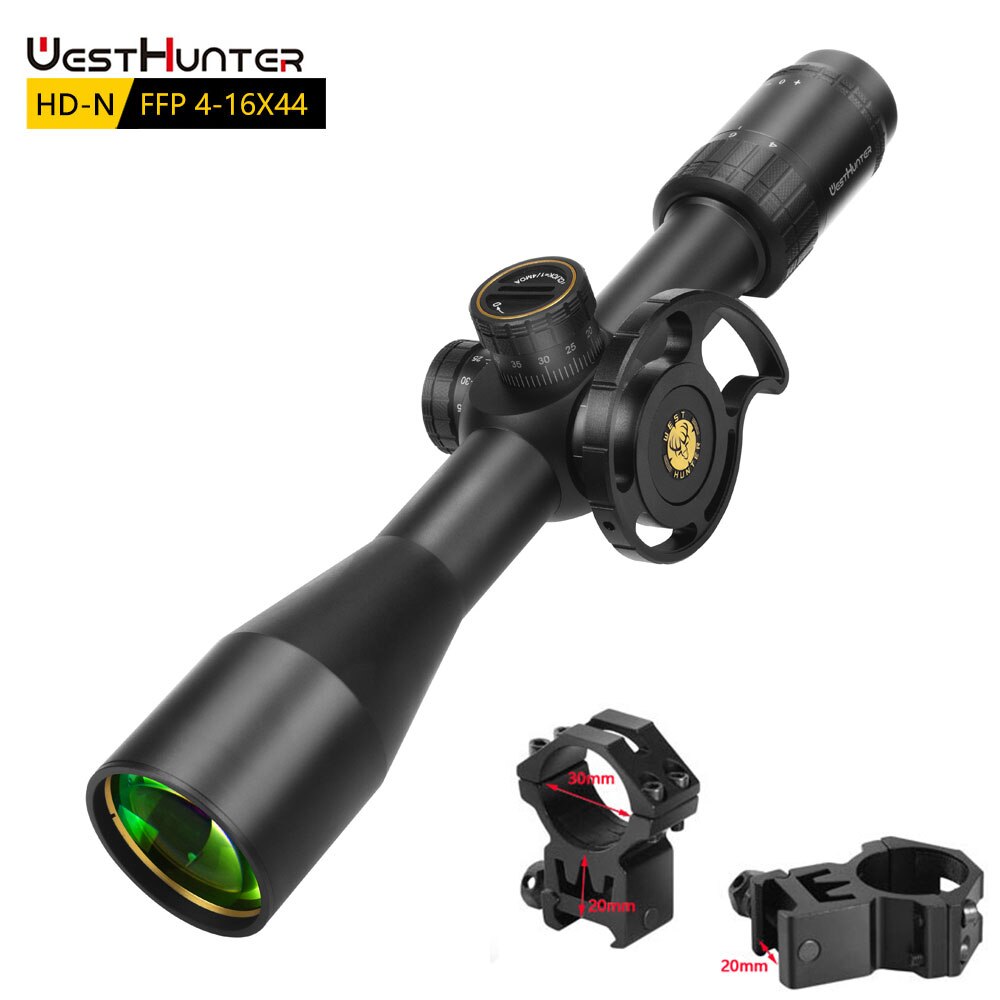 Mira telescópica WestHunter HD-N 4-16X44 FFP de primer plano focal 