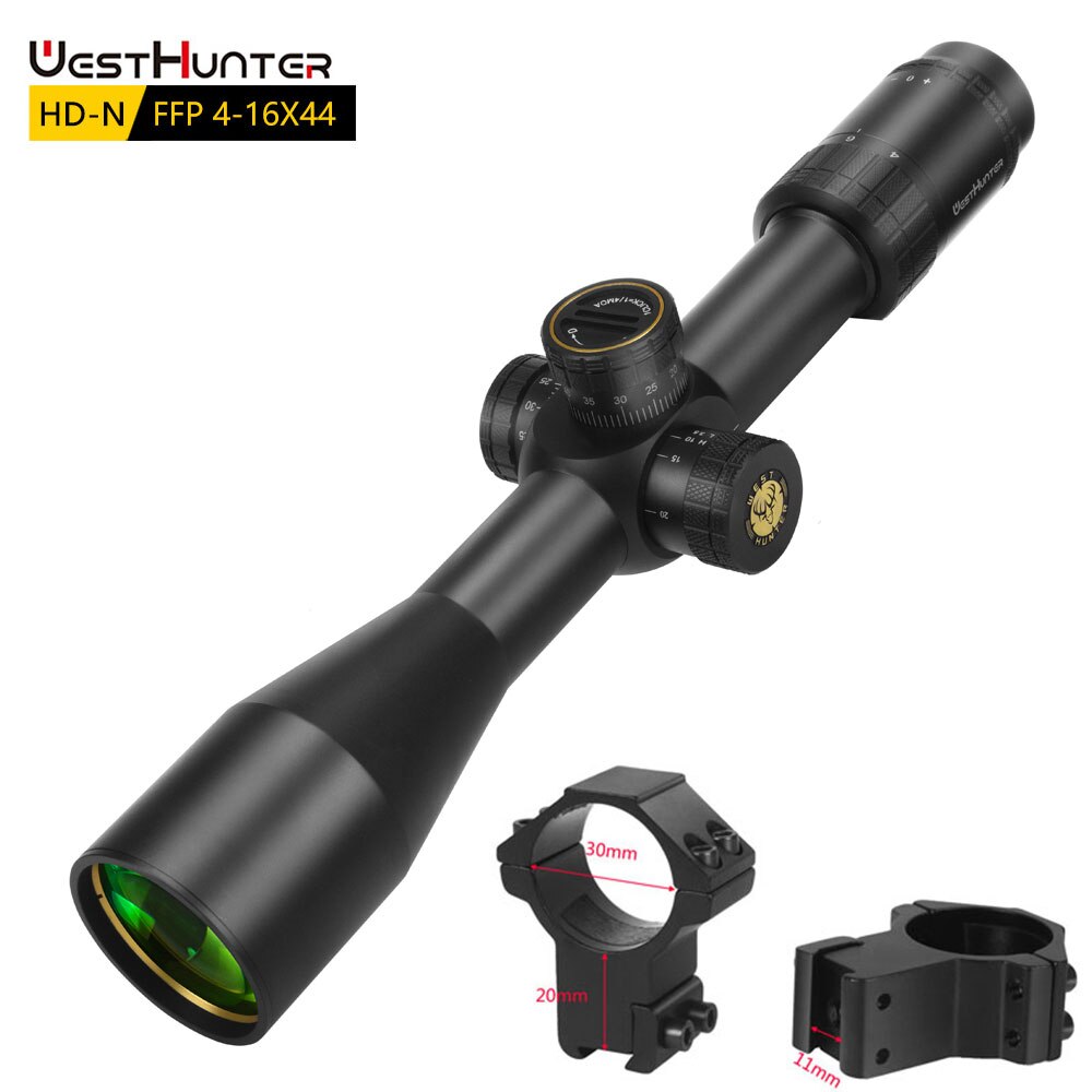 Mira telescópica WestHunter HD-N 4-16X44 FFP de primer plano focal 