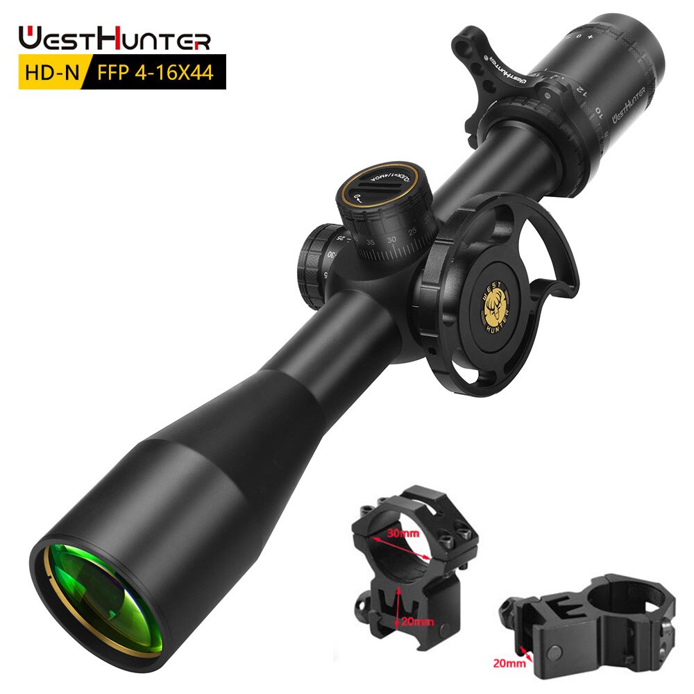 Mira telescópica WestHunter HD-N 4-16X44 FFP de primer plano focal 