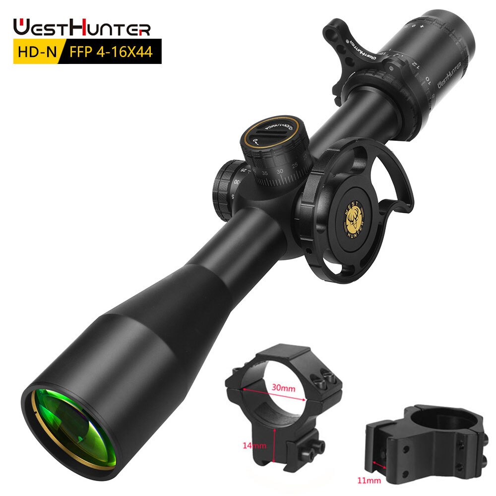 Mira telescópica WestHunter HD-N 4-16X44 FFP de primer plano focal 