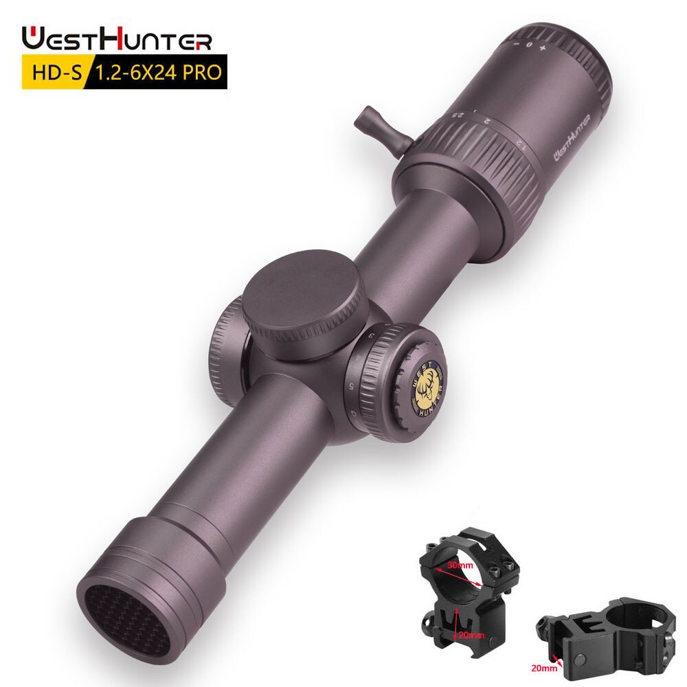 Mira telescópica WestHunter HD-S 1.2-6X24 IR Pro Compact SFP 