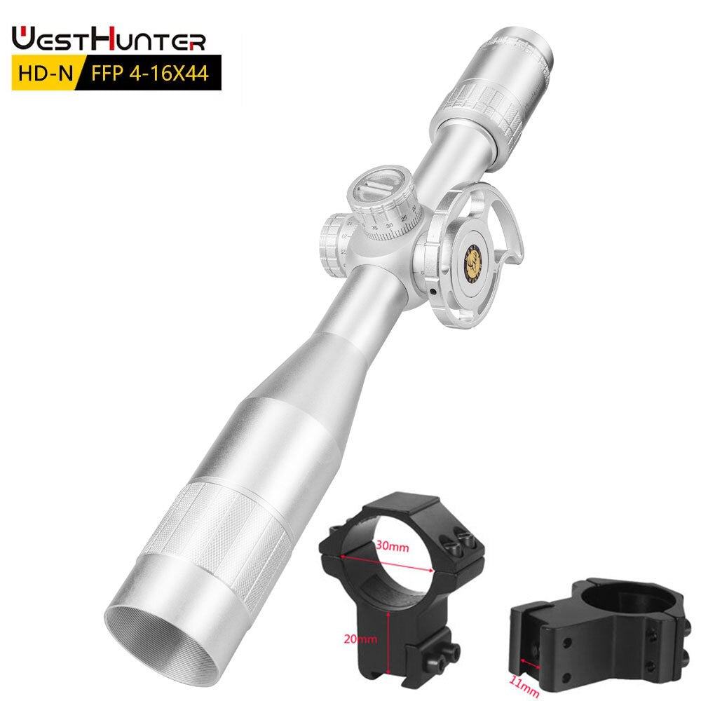 Mira telescópica de primer plano focal Silver WestHunter HD-N 4-16X44 FFP 